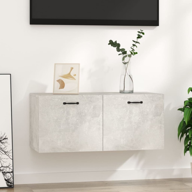 Armadietto a Muro Grigio Cemento 80x35x36,5cm Legno Multistrato Armadietto a Muro Grigio Cemento 80x35x36,5cm Legno Multistrato