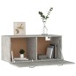 Armadietto a Muro Grigio Cemento 80x35x36,5cm Legno Multistrato Armadietto a Muro Grigio Cemento 80x35x36,5cm Legno Multistrato