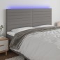 Testiera a LED GrigioScuro 180x5x118/128cm inTessuto Testiera a LED GrigioScuro 180x5x118/128cm inTessuto
