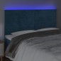 Testiera a LED Blu Scuro 200x5x118/128 cm in Velluto Testiera a LED Blu Scuro 200x5x118/128 cm in Velluto
