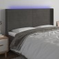 Testiera a LED Grigio Scuro 203x16x118/128cm in Velluto Testiera a LED Grigio Scuro 203x16x118/128cm in Velluto