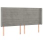 Testiera a LED Grigio Chiaro 183x16x118/128 cm in Velluto Testiera a LED Grigio Chiaro 183x16x118/128 cm in Velluto