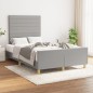 Giroletto con Testiera Grigio Chiaro 120x200 cm in Tessuto Giroletto con Testiera Grigio Chiaro 120x200 cm in Tessuto