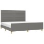 Giroletto con Testiera Grigio Scuro 180x200 cm in Tessuto Giroletto con Testiera Grigio Scuro 180x200 cm in Tessuto