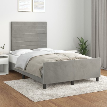 vidaXL Giroletto senza Materasso Grigio Chiaro 120x200 cm Velluto
