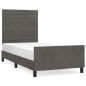 vidaXL Giroletto senza Materasso Grigio Scuro 90x190 cm Velluto vidaXL Giroletto senza Materasso Grigio Scuro 90x190 cm Velluto