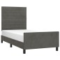 vidaXL Giroletto senza Materasso Grigio Scuro 90x190 cm Velluto vidaXL Giroletto senza Materasso Grigio Scuro 90x190 cm Velluto