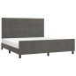 vidaXL Giroletto con Testiera Grigio Scuro 180x200 cm in Velluto