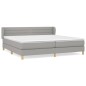 vidaXL Giroletto a Molle con Materasso Grigio Chiaro 200x200cm Tessuto