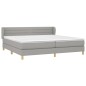 vidaXL Giroletto a Molle con Materasso Grigio Chiaro 200x200cm Tessuto