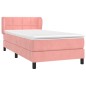 vidaXL Giroletto a Molle con Materasso Rosa 90x200 cm in Velluto
