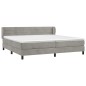 vidaXL Giroletto a Molle con Materasso Grigio Chiaro 200x200cm Velluto