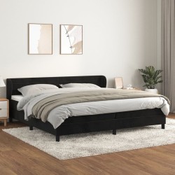 vidaXL Giroletto a Molle con Materasso Nero 200x200 cm in Velluto