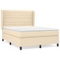 vidaXL Giroletto a Molle con Materasso Crema 140x19 cm in Tessuto