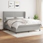 vidaXL Giroletto a Molle con Materasso Grigio Chiaro180x200 cm Tessuto