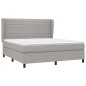 vidaXL Giroletto a Molle con Materasso Grigio Chiaro180x200 cm Tessuto