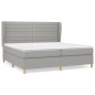 vidaXL Giroletto a Molle con Materasso Grigio Chiaro 200x200cm Tessuto