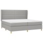vidaXL Giroletto a Molle con Materasso Grigio Chiaro 200x200cm Tessuto