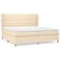 vidaXL Giroletto a Molle con Materasso Crema 200x200 cm in Tessuto