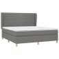 vidaXL Giroletto a Molle con Materasso Grigio Scuro 180x200 cm Tessuto