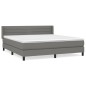 vidaXL Giroletto a Molle con Materasso Grigio Scuro 180x200 cm Tessuto