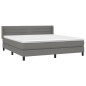 vidaXL Giroletto a Molle con Materasso Grigio Scuro 180x200 cm Tessuto