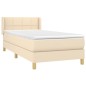 vidaXL Giroletto a Molle con Materasso Crema 90x200 cm inTessuto
