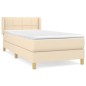 vidaXL Giroletto a Molle con Materasso Crema 90x190 cm in Tessuto