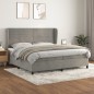 vidaXL Giroletto a Molle con Materasso Grigio Chiaro 200x200cm Velluto