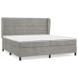 vidaXL Giroletto a Molle con Materasso Grigio Chiaro 200x200cm Velluto