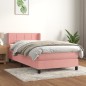 vidaXL Giroletto a Molle con Materasso Rosa 90x200 cm in Velluto