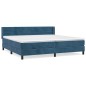 vidaXL Giroletto a Molle con Materasso Blu Scuro 200x200 cm in Velluto