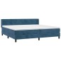 vidaXL Giroletto a Molle con Materasso Blu Scuro 200x200 cm in Velluto