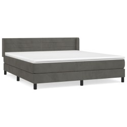 vidaXL Giroletto a Molle con Materasso Grigio Scuro 180x200 cm Velluto