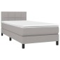 vidaXL Letto a Molle Materasso e LED Grigio Chiaro 90x190 cm Tessuto