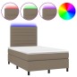 vidaXL Letto a Molle con Materasso e LED Tortora 120x200cm in Tessuto vidaXL Letto a Molle con Materasso e LED Tortora 120x200cm in Tessuto