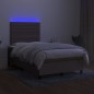 vidaXL Letto a Molle con Materasso e LED Tortora 120x200cm in Tessuto vidaXL Letto a Molle con Materasso e LED Tortora 120x200cm in Tessuto