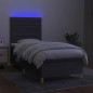 vidaXL Letto a Molle Materasso e LED Grigio Scuro 90x190 cm in Tessuto vidaXL Letto a Molle Materasso e LED Grigio Scuro 90x190 cm in Tessuto