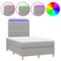 vidaXL Letto a Molle Materasso e LED Grigio Chiaro 120x200 cm Tessuto vidaXL Letto a Molle Materasso e LED Grigio Chiaro 120x200 cm Tessuto