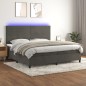 vidaXL Letto a Molle con Materasso e LED Grigio Scuro 200x200 cm vidaXL Letto a Molle con Materasso e LED Grigio Scuro 200x200 cm