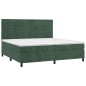 vidaXL Letto a Molle con Materasso e LED Verde Scuro 200x200cm Velluto vidaXL Letto a Molle con Materasso e LED Verde Scuro 200x200cm Velluto