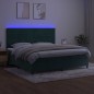 vidaXL Letto a Molle con Materasso e LED Verde Scuro 200x200cm Velluto vidaXL Letto a Molle con Materasso e LED Verde Scuro 200x200cm Velluto