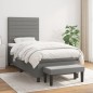 vidaXL Giroletto a Molle con Materasso Grigio Scuro 90x200 cm Tessuto