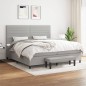 vidaXL Giroletto a Molle con Materasso Grigio Chiaro 200x200cm Tessuto