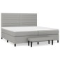 vidaXL Giroletto a Molle con Materasso Grigio Chiaro 200x200cm Tessuto