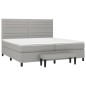 vidaXL Giroletto a Molle con Materasso Grigio Chiaro 200x200cm Tessuto