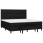 vidaXL Giroletto a Molle con Materasso Nero 200x200 cm in Tessuto