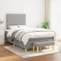vidaXL Giroletto a Molle con Materasso Grigio Chiaro 120x200cm Tessuto
