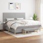 vidaXL Giroletto a Molle con Materasso Grigio Chiaro 200x200cm Tessuto