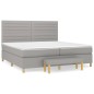 vidaXL Giroletto a Molle con Materasso Grigio Chiaro 200x200cm Tessuto